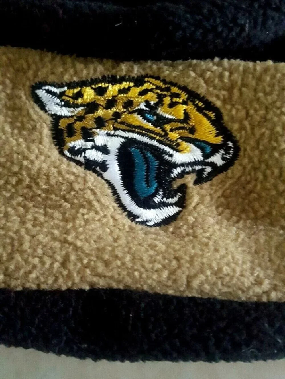 Jacksonville Jaguars Infant Hat Size Knit Cap Pom Ear Flaps Black PLEASE READ